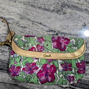 Coach Floral Print Wristlet